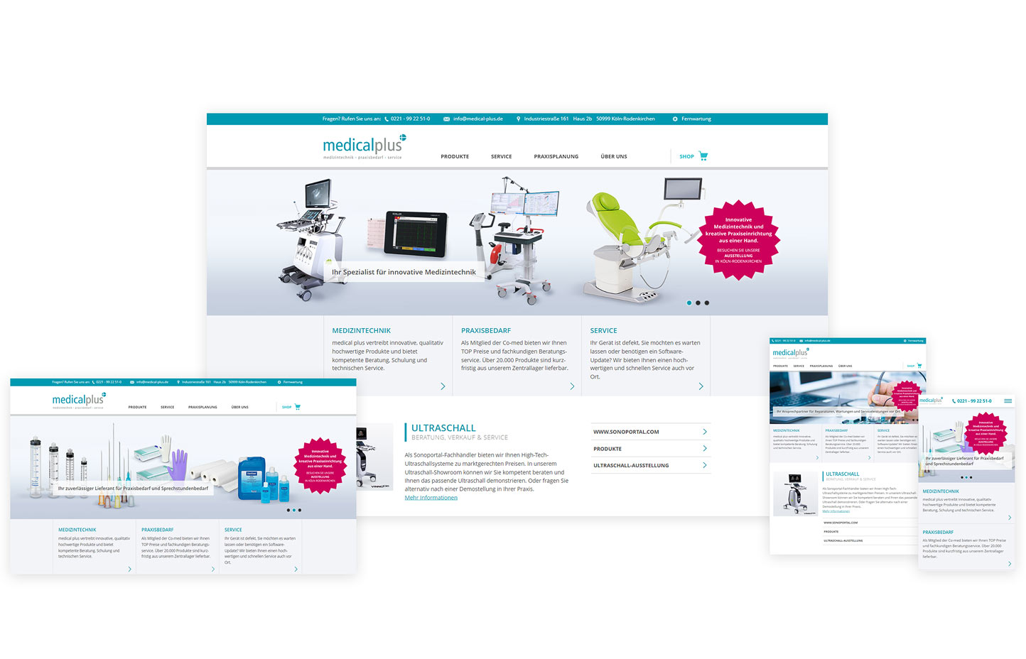 Webdesign und Website-Programmierung fr medical plus, Kln