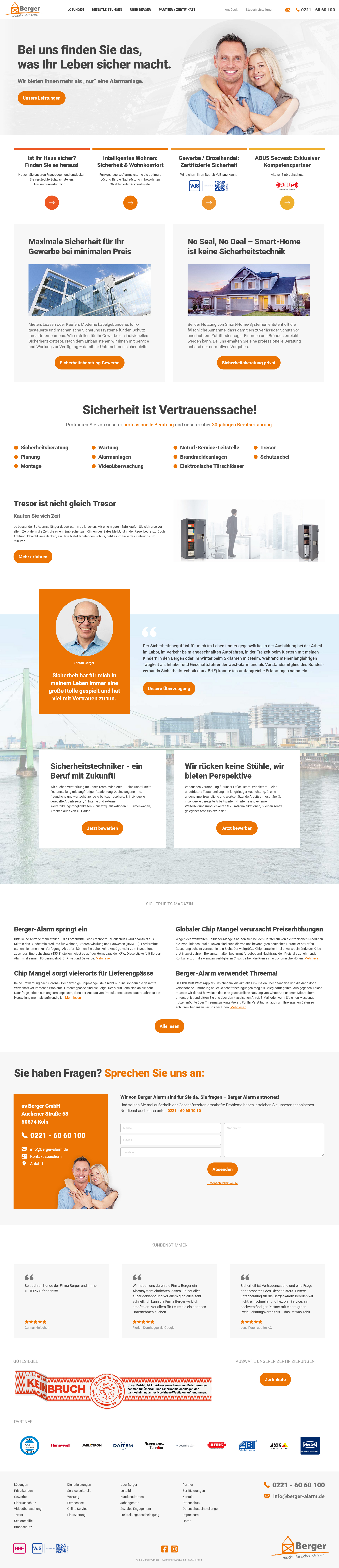 Webdesign Screenshot: Business-Website as Berger GmbH