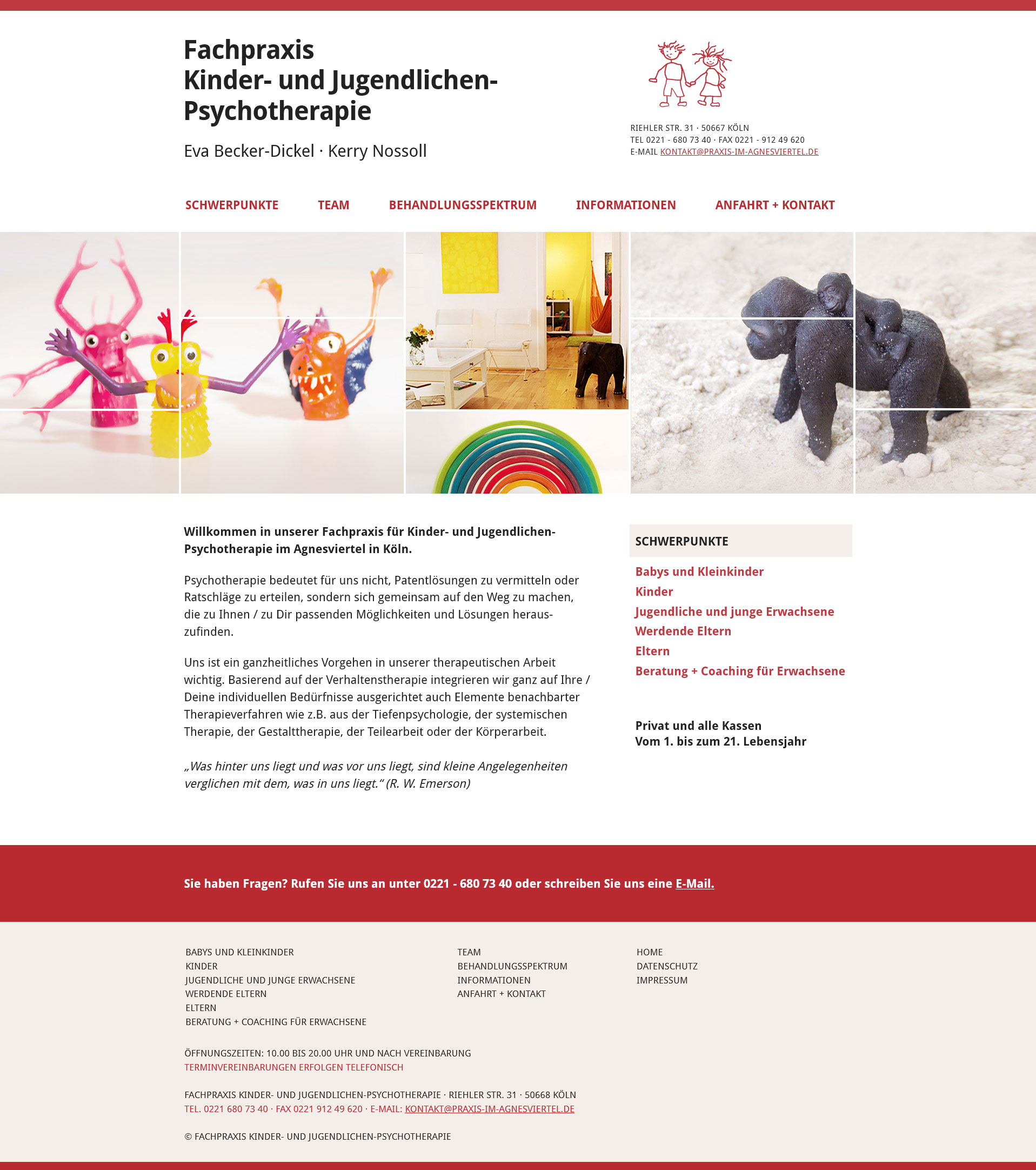 Webdesign Screenshot: Fachpraxis für Kinder- und Jugendlichen-Psychotherapie