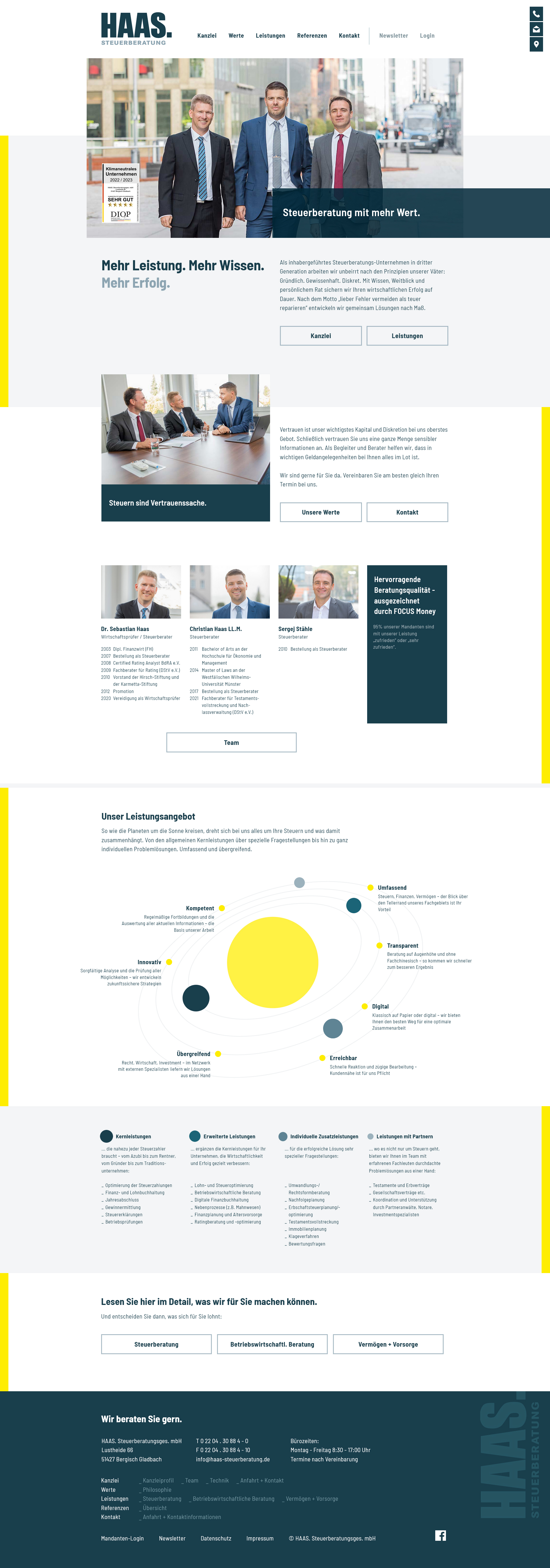 Webdesign Screenshot: HAAS. Steuerberatung